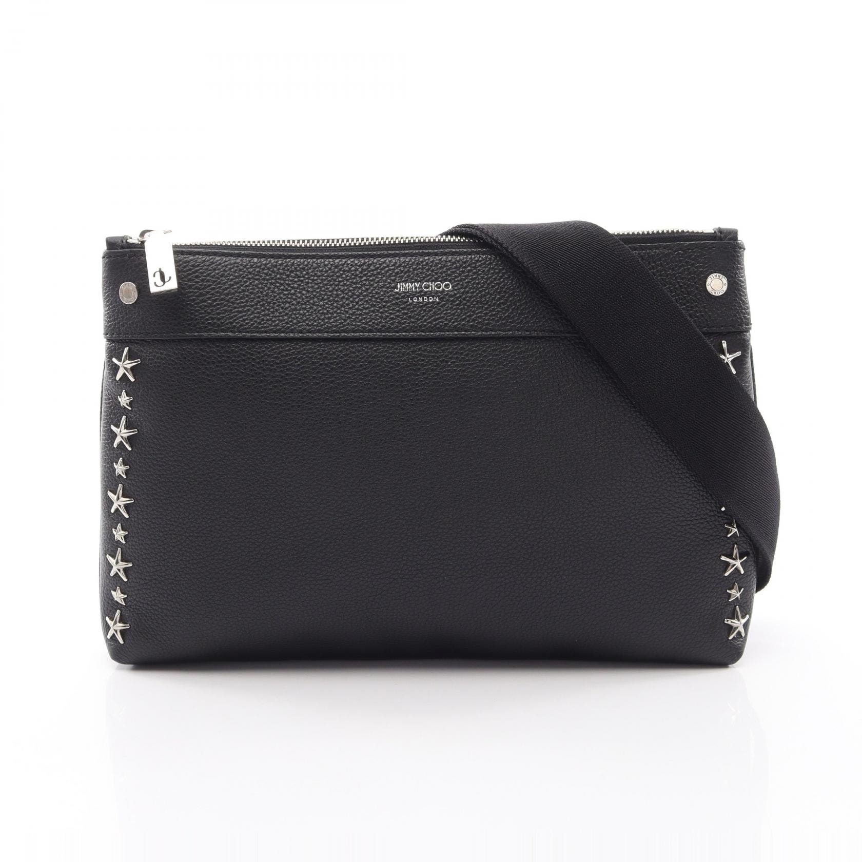 ジミーチュウ JIMMY CHOO スタースタッズ ショルダーバッグ バッグ レザー レディース ブラック系 【中古】