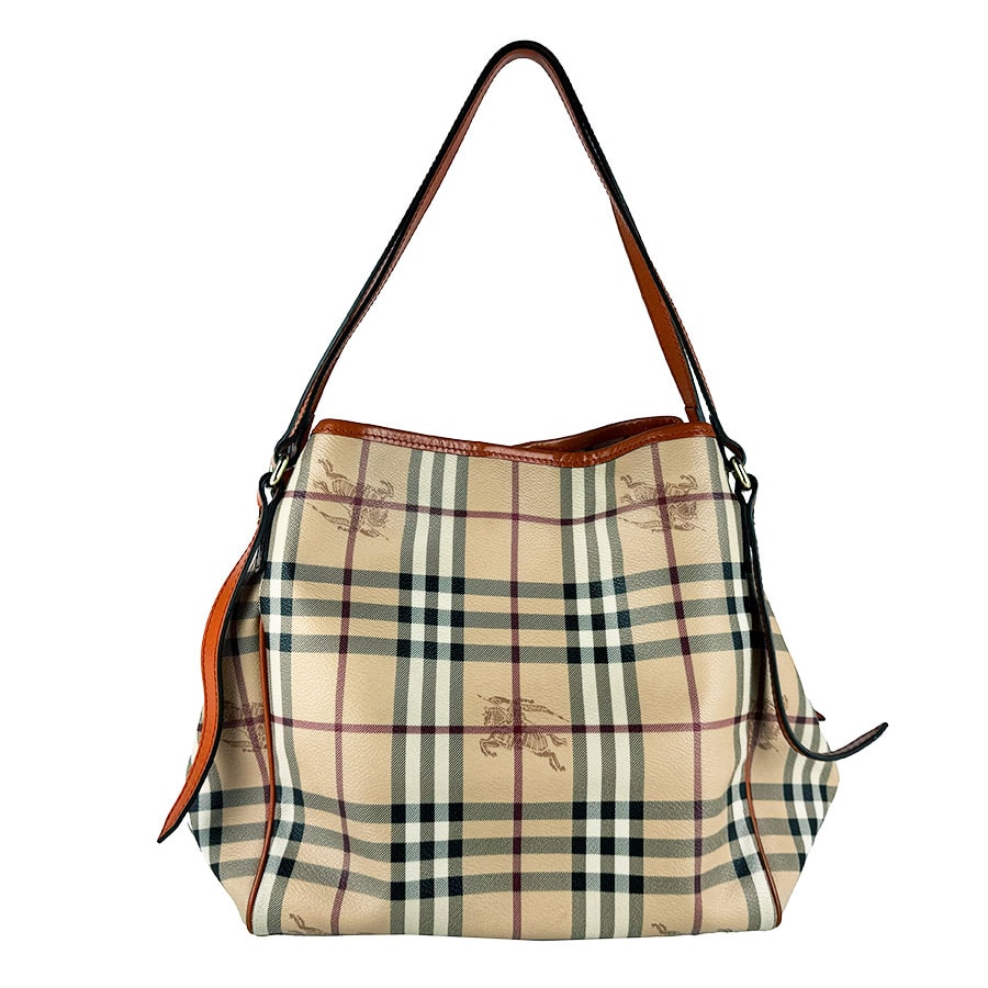 バーバリー BURBERRY ショルダーバッグ PVC/レザー ベージュ/オレンジ レディース【中古】 z10934