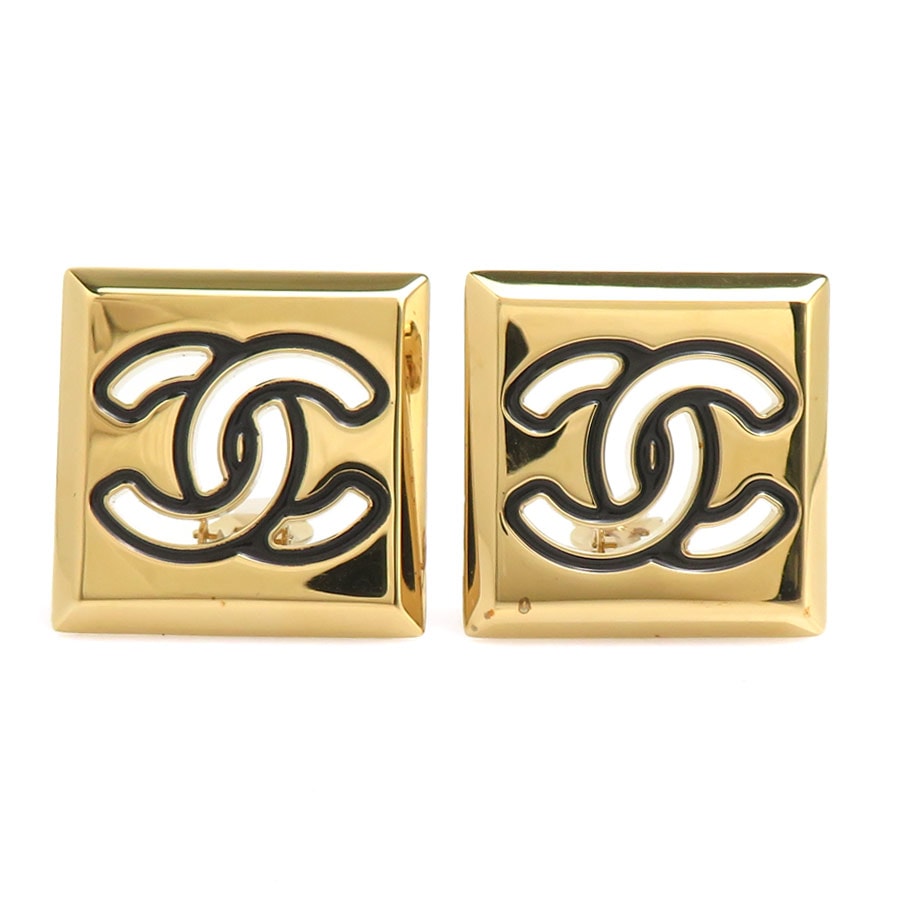 シャネル CHANEL イヤリング メタル ゴールド/ブラック レディース【中古】 r11340i