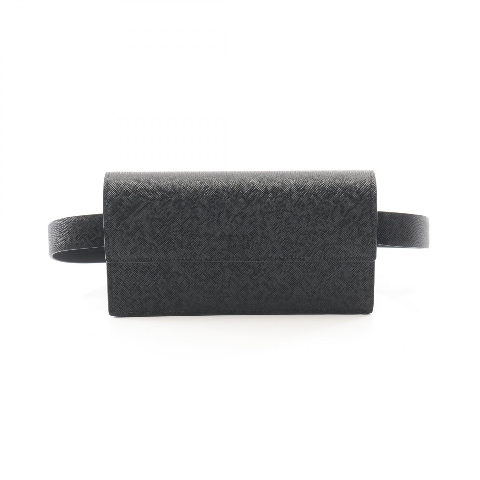 プラダ PRADA ウエストバッグ バッグ サフィアーノレザー レディース ブラック系 【中古】