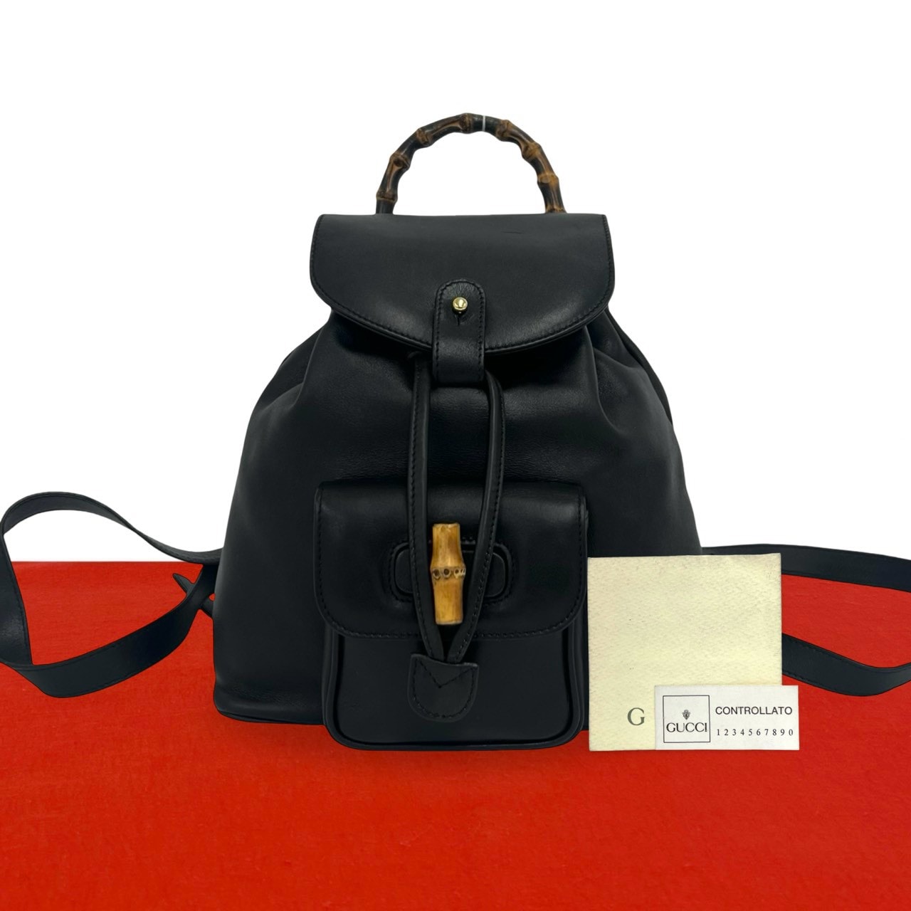 GUCCI グッチ バンブー レザー バンブー リュックサック ブラック
 29533
