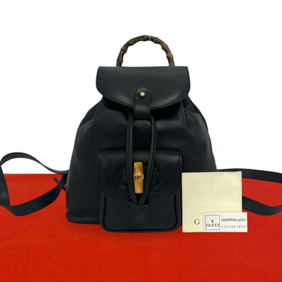 GUCCI グッチ バンブー レザー バンブー リュックサック ブラック
29533