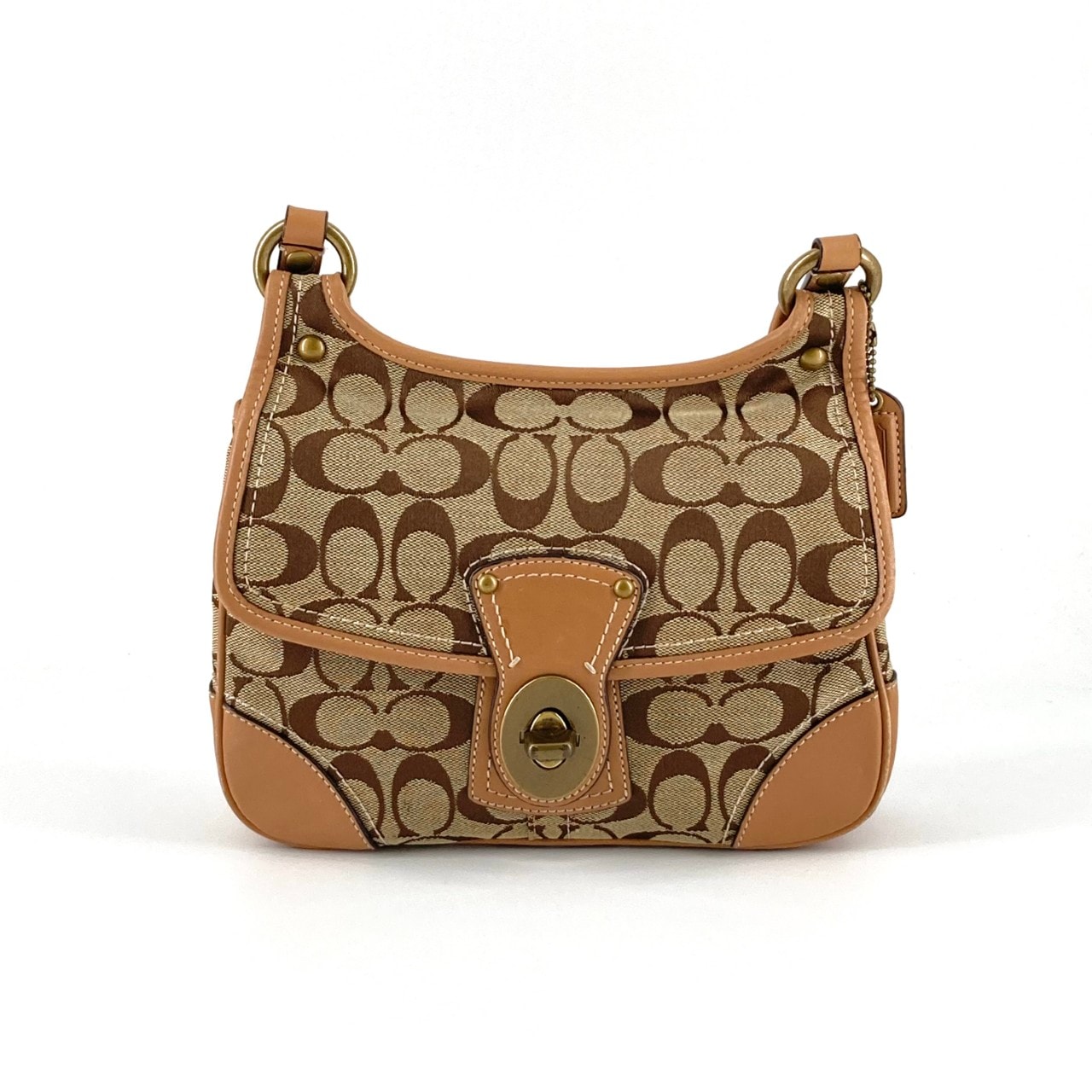 COACH(コーチ) シグネチャー ターンロック式フラップ F10567 ショルダーバッグ ブラウン
