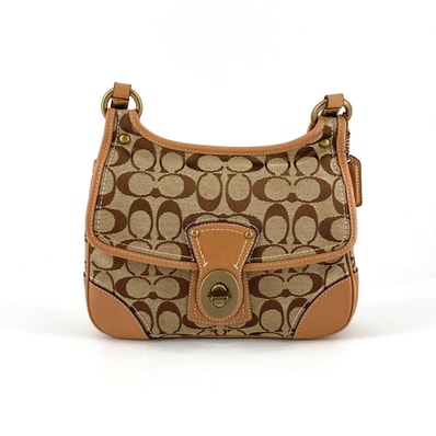 COACH(コーチ) シグネチャー ターンロック式フラップ F10567 ショルダーバッグ ブラウン