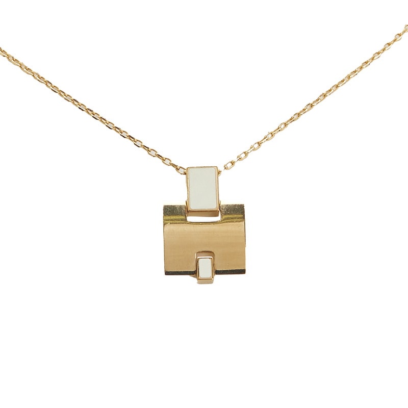 エルメス アイリーン ネックレス ゴールド ホワイト メッキ レディース HERMES 【中古】