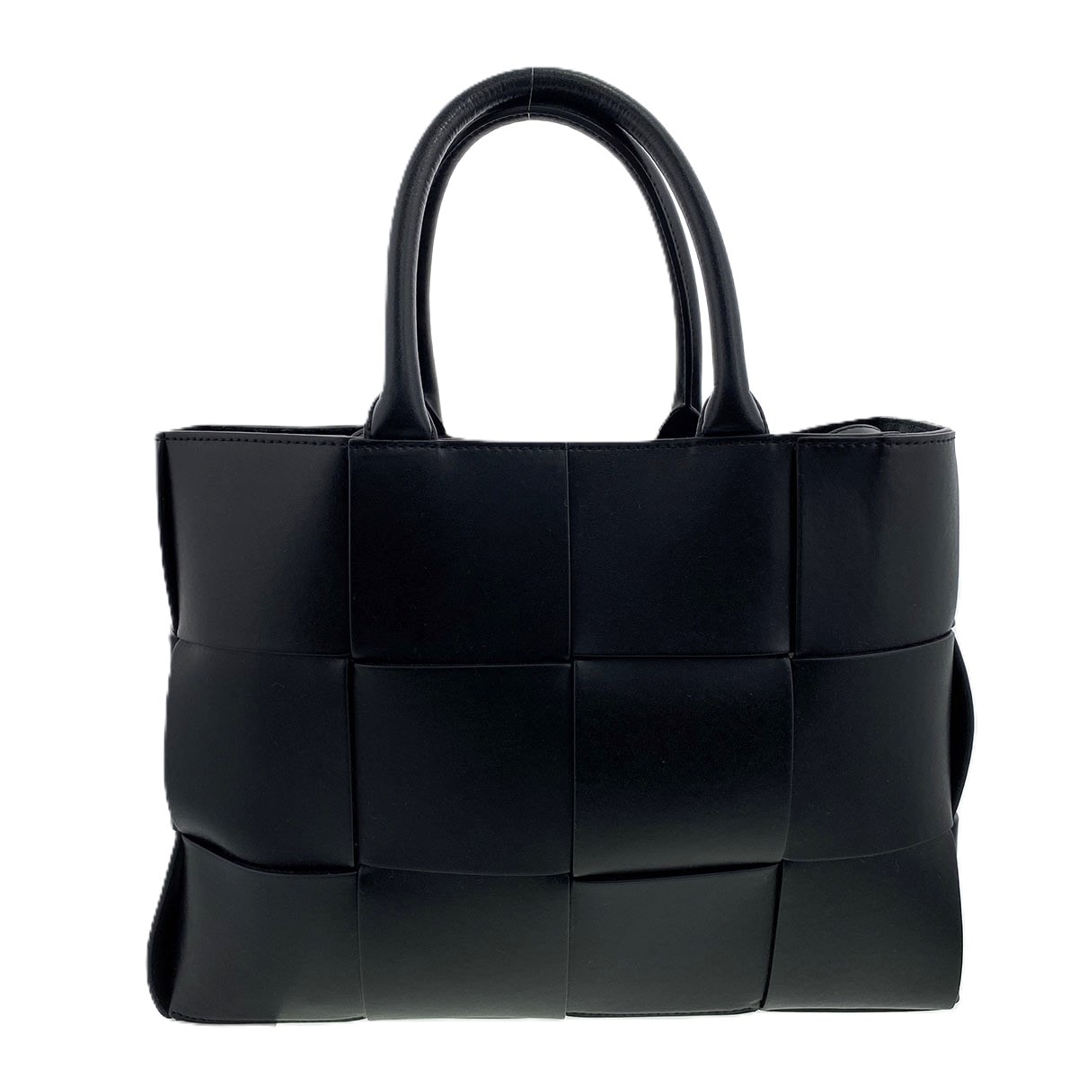 BOTTEGAVENETA ボッテガヴェネタ スモール アルコ トートバッグ 766954 レザー ブラック レディース【中古】
