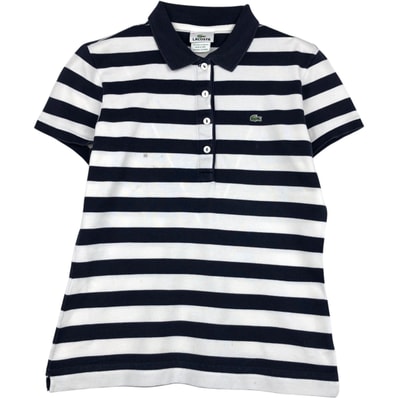 古着 ラコステ LACOSTE フランス企画 半袖 ボーダー ポロシャツ レディースS相当/eaa639331