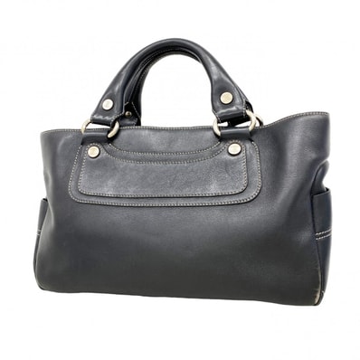 【6dc3449-k】セリーヌ ハンドバッグ ブギーバッグ レザー ブラック シルバー金具【中古】レディース