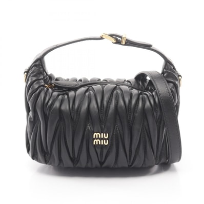 ミュウ ミュウ Miu Miu MATELASSE'MIU マテラッセ ハンドバッグ バッグ レザー レディース ブラック系 5NE026AFPPF0002 【新品】