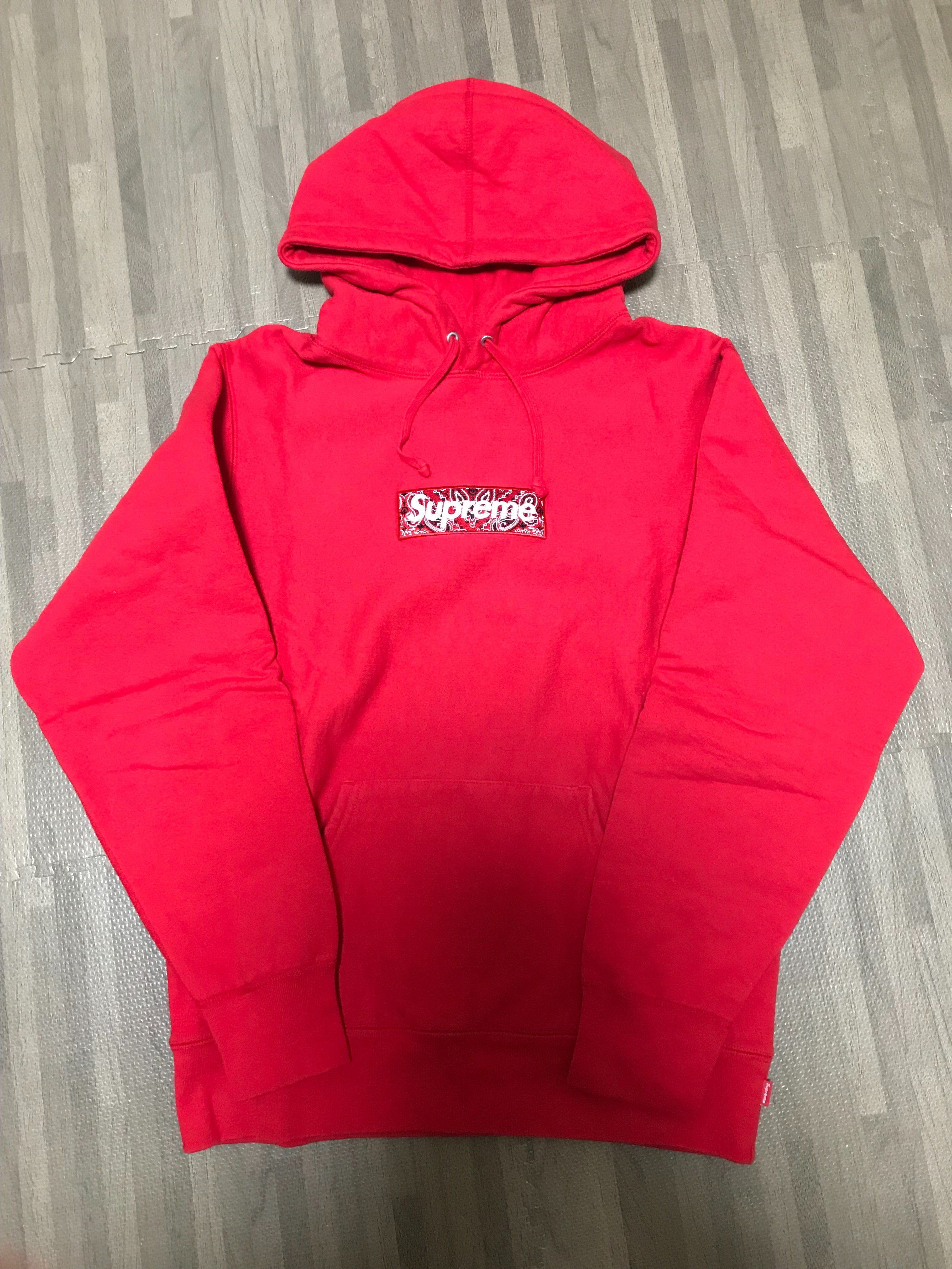 Supreme Bandana Box Logo Hooded Sweatshirt "Red"