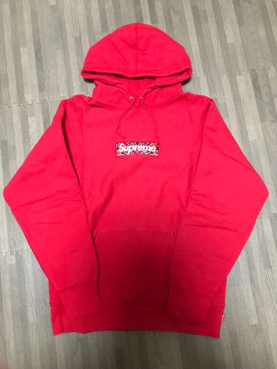 Supreme Bandana Box Logo Hooded Sweatshirt "Red"