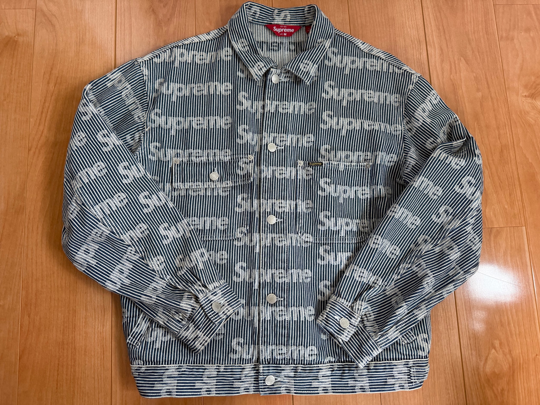 Supreme Denim Chore Trucker Jacket "Stripe"
