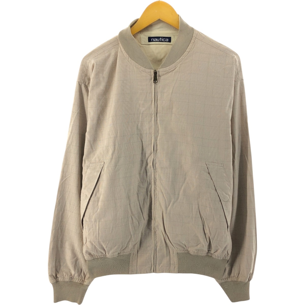 古着 90年代 ノーティカ NAUTICA チェック柄 千鳥格子柄 リバーシブル コットンジャケット メンズL相当 ヴィンテージ/eaa527325