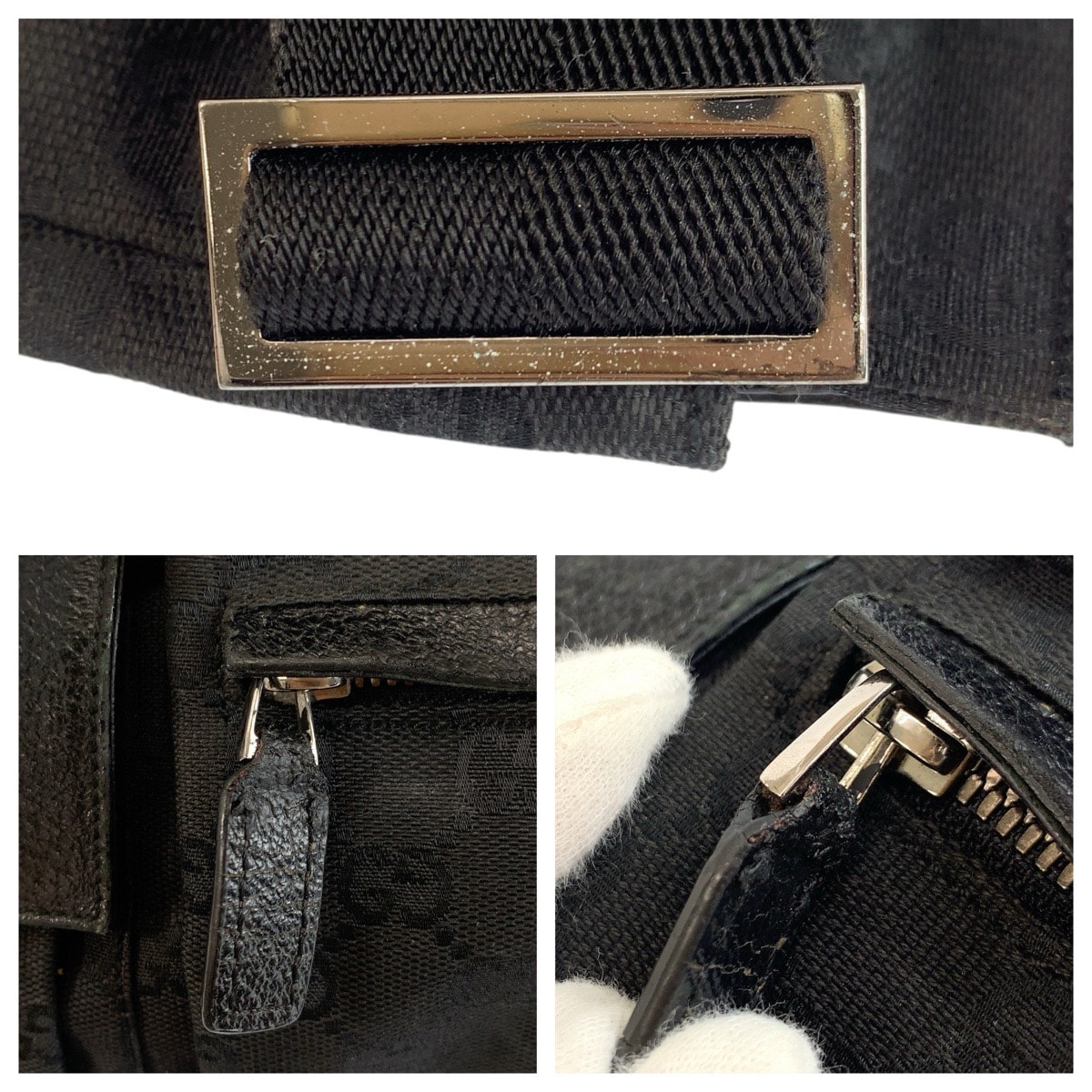 B (目立った傷や汚れなし)】GUCCI グッチ ブラック 黒 シルバー金具 GG