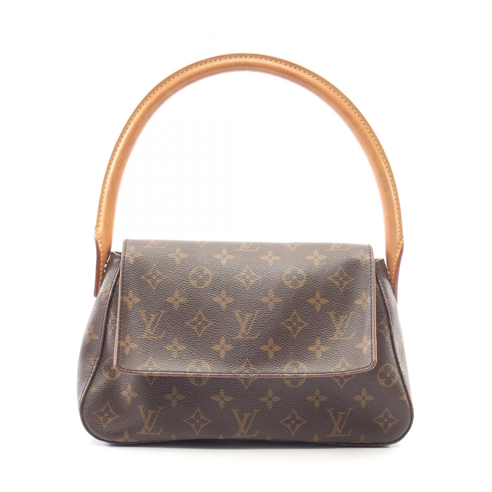 ルイ・ヴィトン LOUIS VUITTON ミニルーピング ハンドバッグ バッグ PVCコーティングキャンバス レザー モノグラム レディース ブラウン系 M51147 【中古】