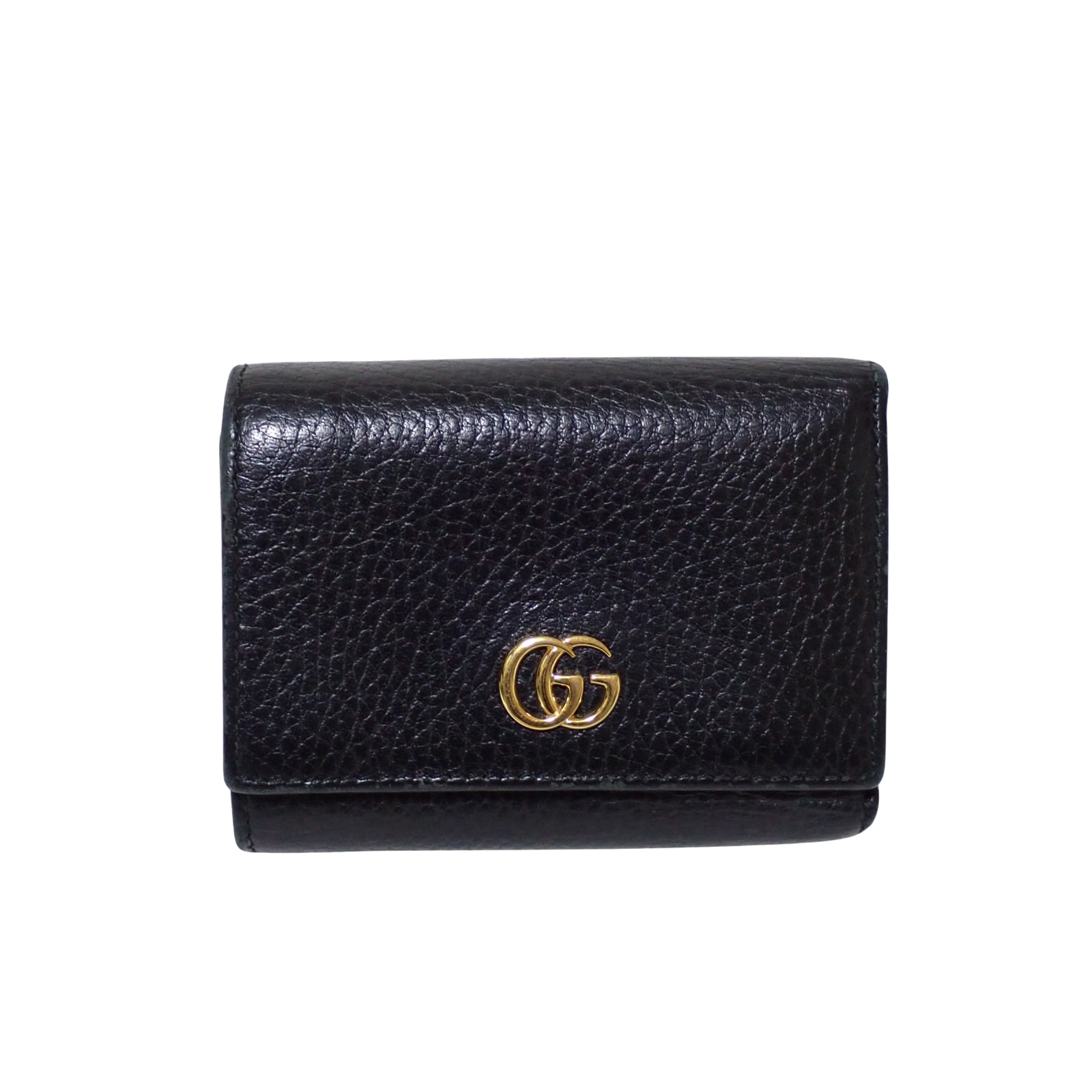 GUCCI グッチ GGマーモント コンパクトウォレット 474746 CAO0G 1000 ブラック レディース 三つ折り財布