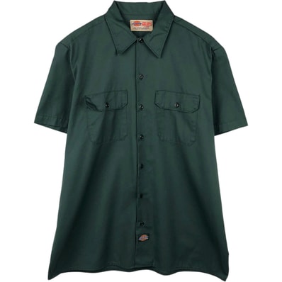 古着 90年代 ディッキーズ Dickies 半袖 ワークシャツ ボックスシャツ USA製 メンズXL相当 ヴィンテージ/eaa658055