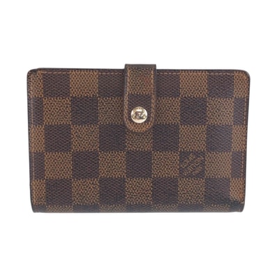 LOUIS VUITTON ルイヴィトン ダミエ ポルトモネ ヴィエノワ ブラウン ゴールド金具 PVC 折り財布 コンパクトウォレット 601421 【中古】