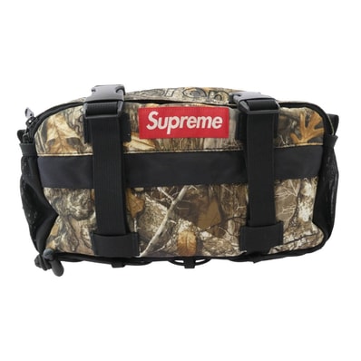 Supreme シュプリーム ウエストバッグ 19AW WAIST BAG REAL TREE CAMO ボックスロゴ リアルツリーカモ ウエスト ショルダーバッグ カーキ系【中古】
