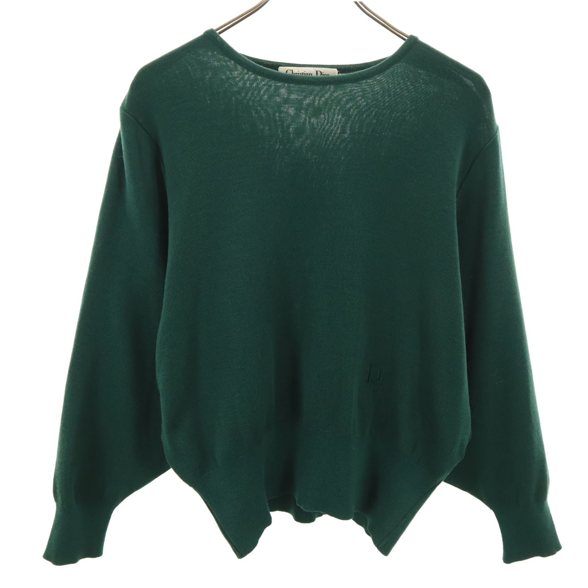 美品 Christian Dior PRET-A-PORTER クリスチャンディオール プレタポルテ 90s オールド 長袖 ニット M 深緑