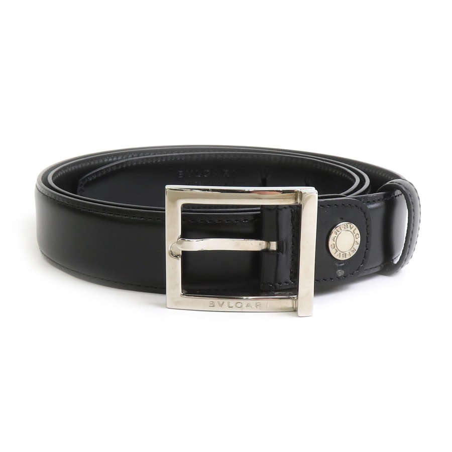 ブルガリ BVLGARI ベルト レザー ブラック メンズ【中古】 r11163a