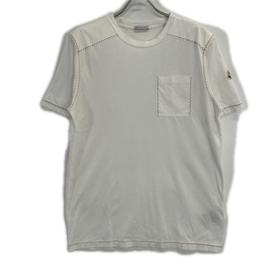 モンクレール 22SS ホワイト SS T-SHIRT トリコロールステッチデザインTシャツ XS