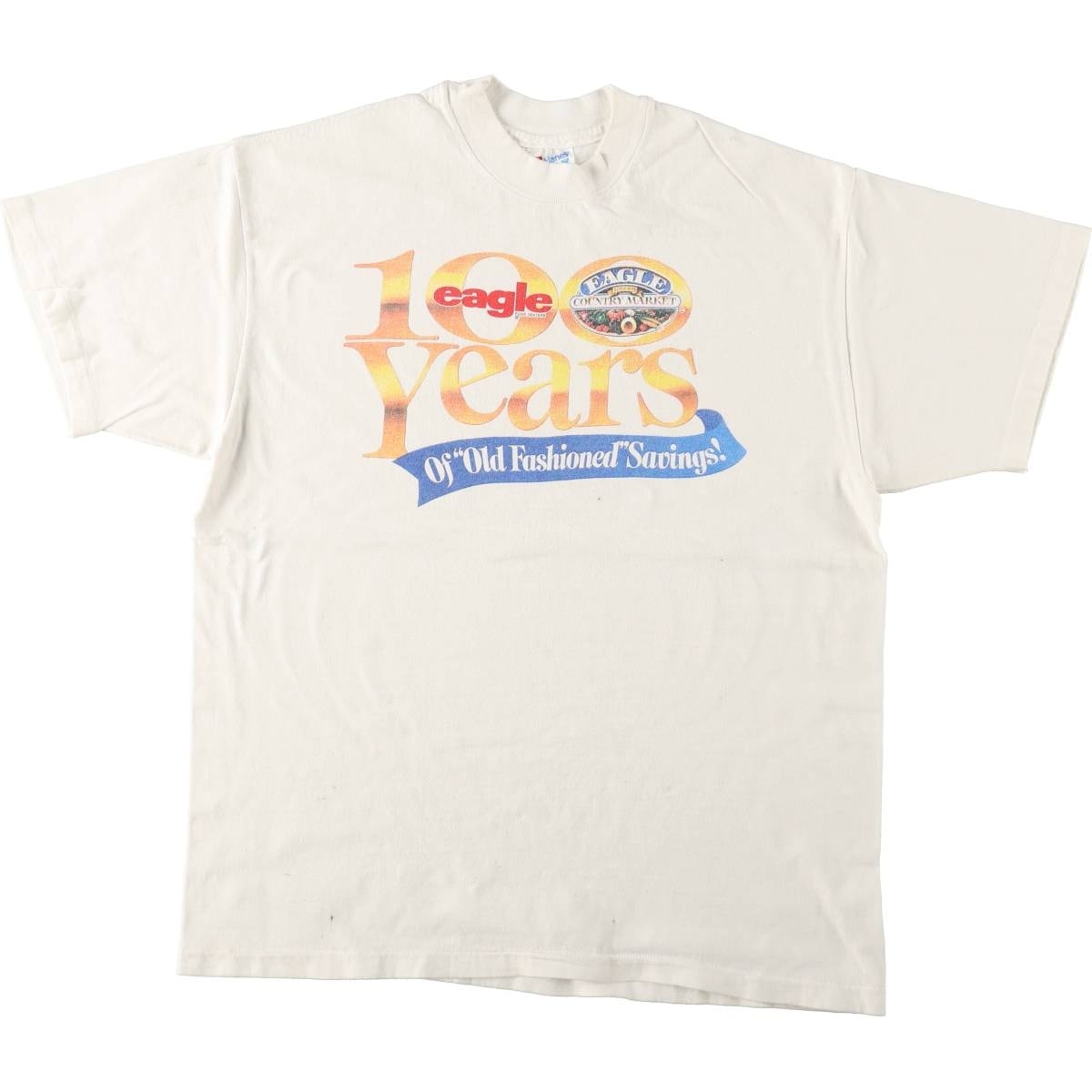 古着 90年代 ヘインズ Hanes Eagle Food Centers アドバタイジングTシャツ USA製 メンズL相当 ヴィンテージ/eaa642698