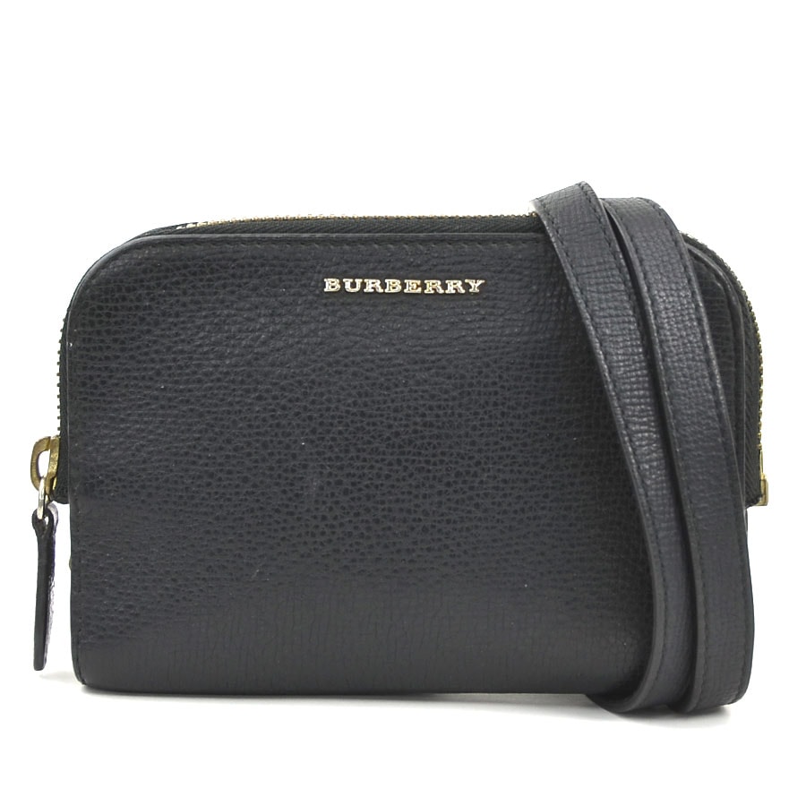 バーバリー BURBERRY ショルダーバッグ レザー ブラック レディース【中古】 r11451a