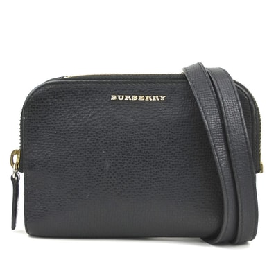 バーバリー BURBERRY ショルダーバッグ レザー ブラック レディース【中古】 r11451a