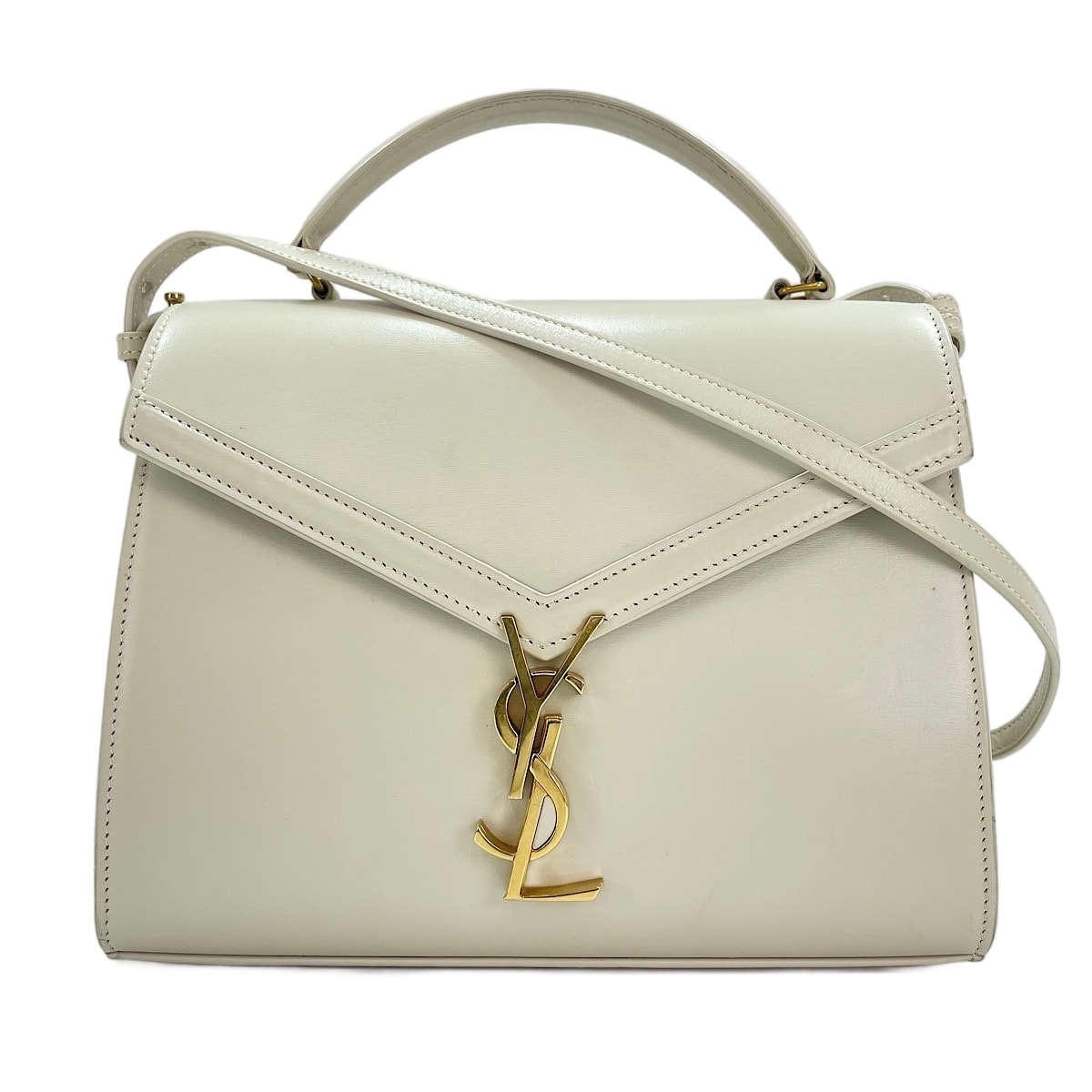 イヴ・サンローラン YSL レザー カサンドラ 2WAY ハンドバッグ【中古】