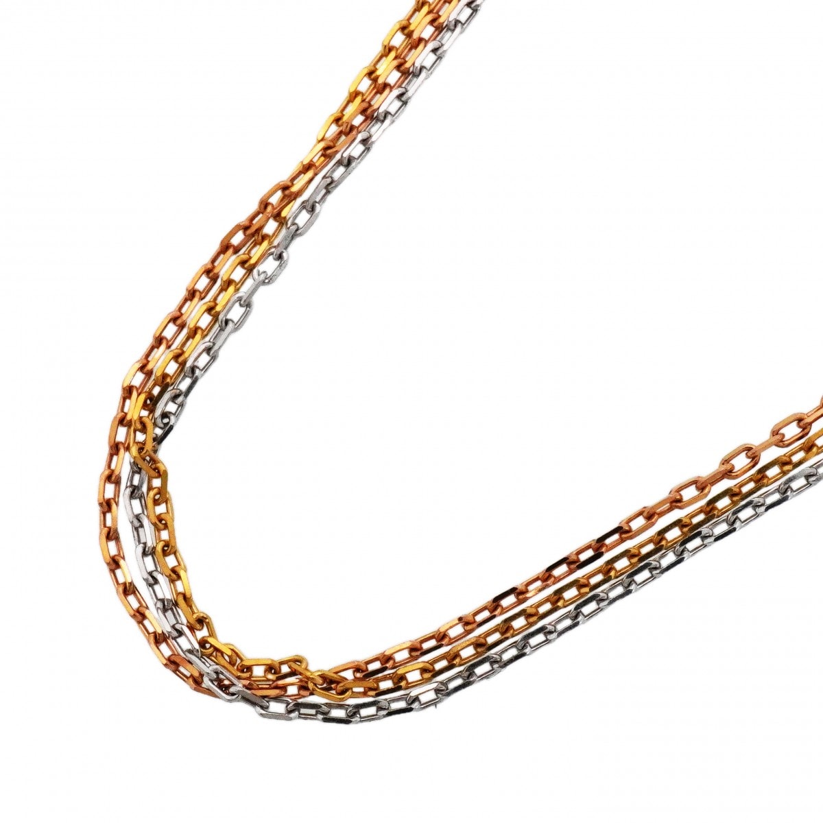 【6jcb0980】カルティエ ネックレス スリーカラー K18YG イエローゴールド K18WG ホワイトゴールド K18PG ピンクゴールド【中古】レディース