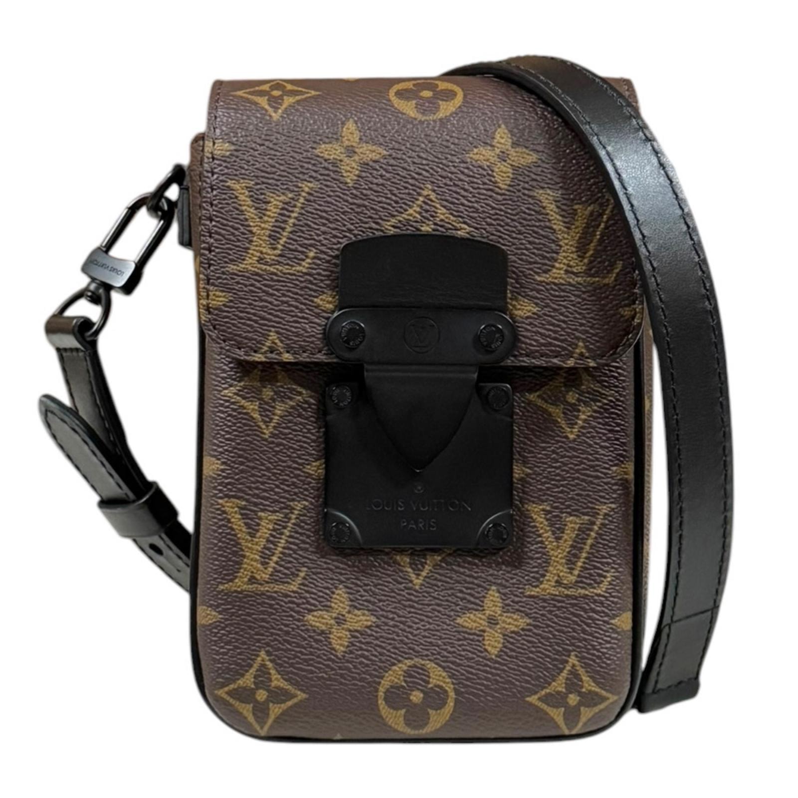 Louis Vuitton S-Lock Vertical Wearable Wallet Monogram Macassar "Noir"