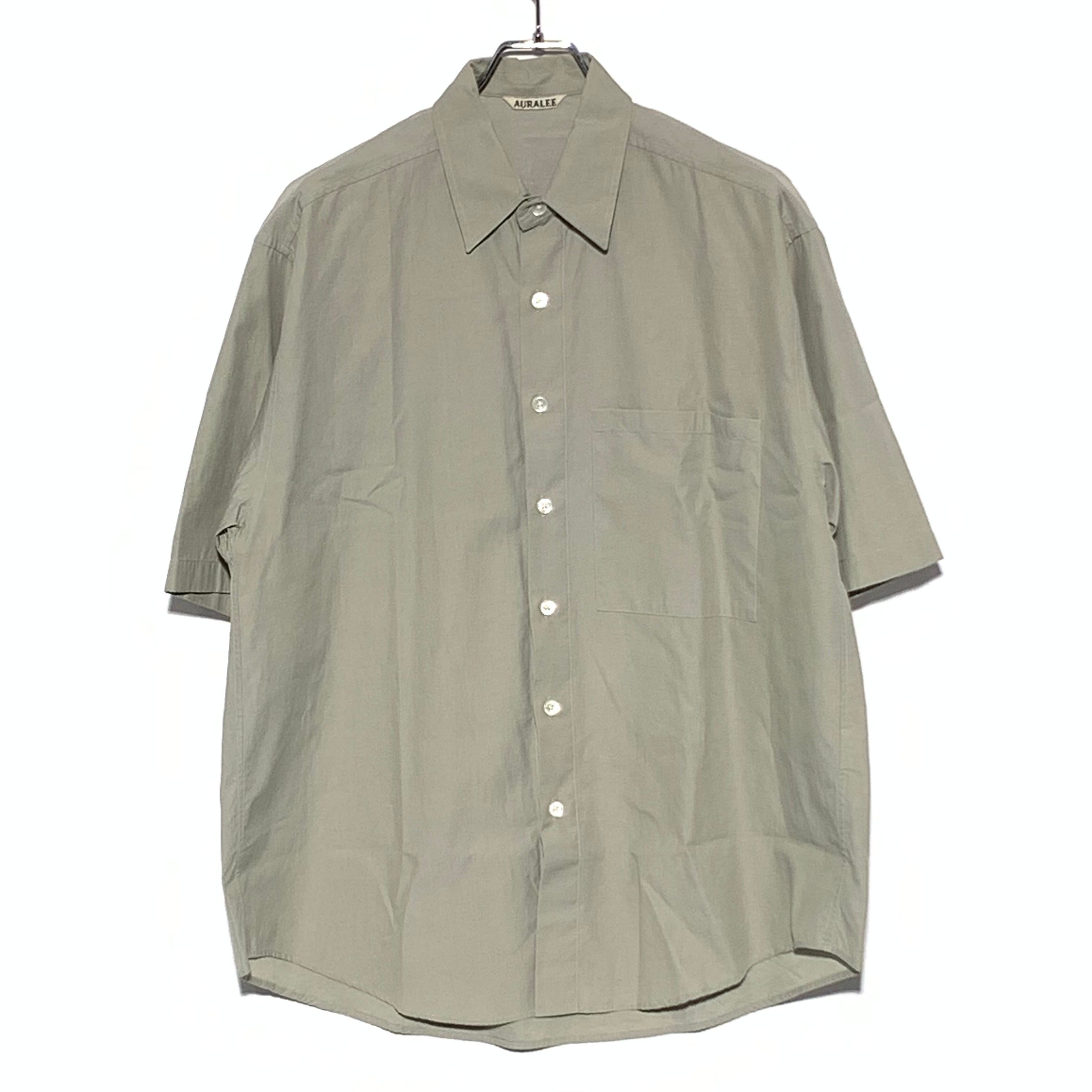 AURALEE Washed Finx Twill Big Half Sleeved Shirt "Light Green"