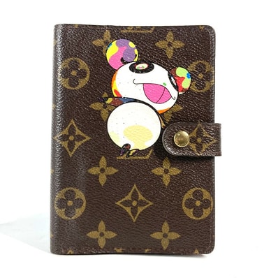 ルイヴィトン LOUIS VUITTON アジェンダPM R20011 モノグラム パンダ 村上隆コラボ 手帳カバー モノグラムキャンバス ブラウン