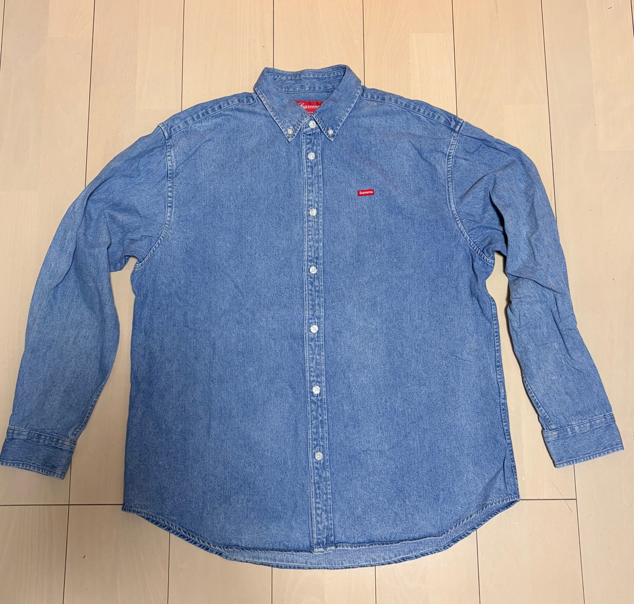 Supreme Small Box Denim Shirt "Washed Indigo" (25SS)