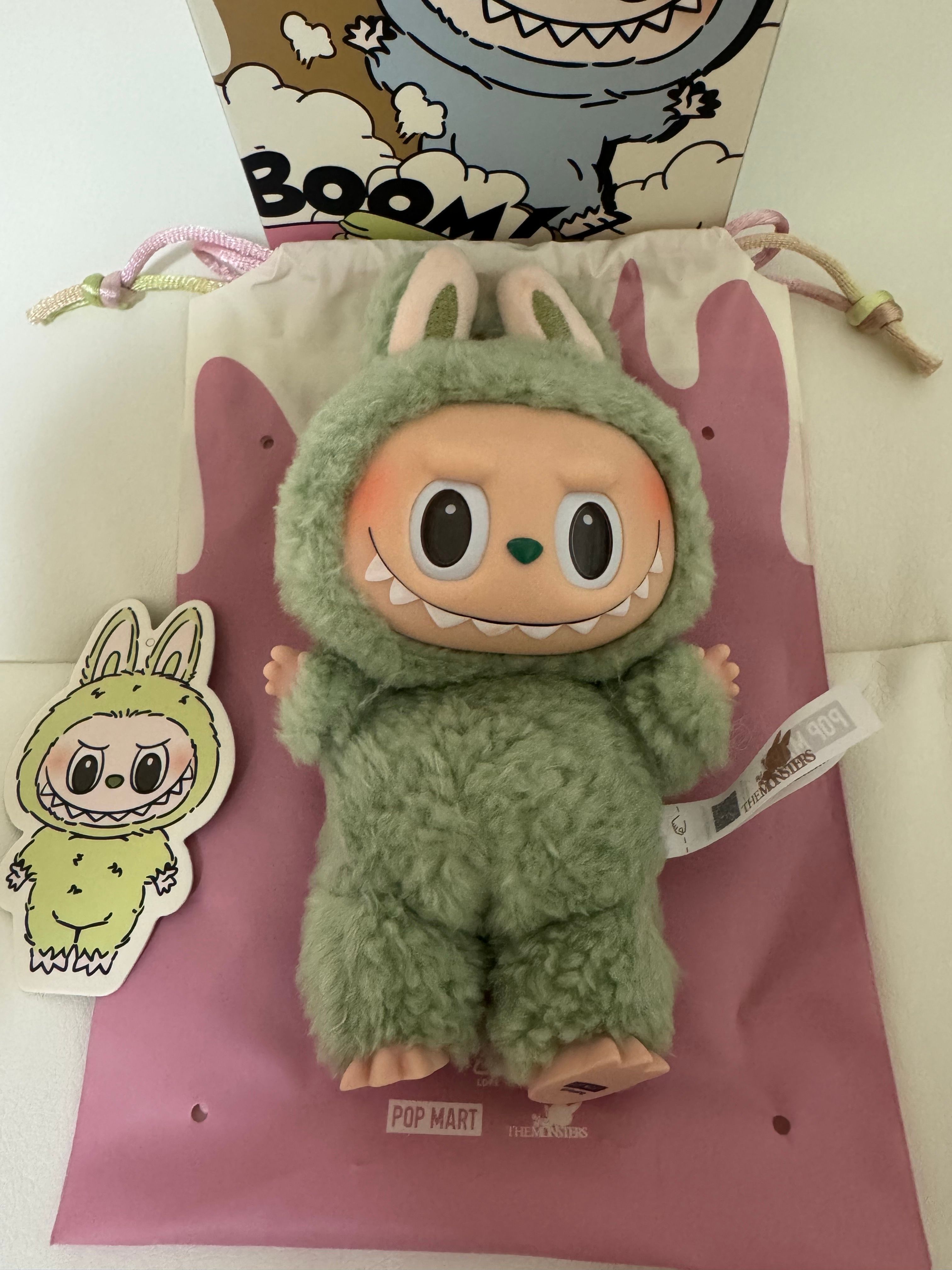 POP MART THE MONSTERS (LABUBU) Exciting Macaron Plush Series GREEN GRAPE