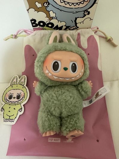 POP MART THE MONSTERS (LABUBU) Exciting Macaron Plush Series GREEN GRAPE