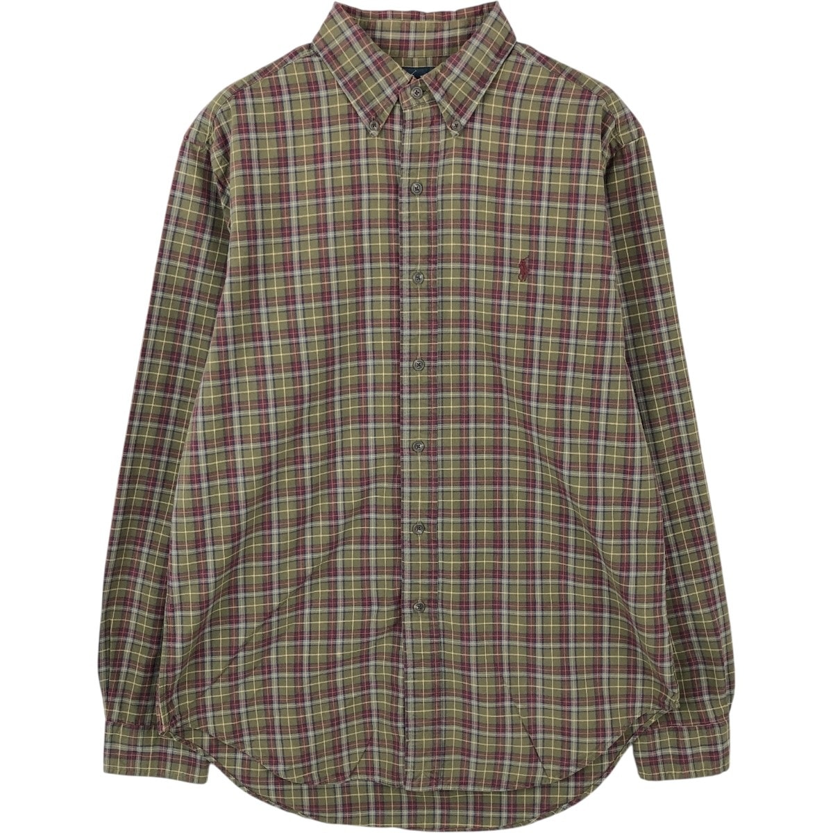 古着 ラルフローレン Ralph Lauren CLASSIC FIT クラシックフィット 長袖 ボタンダウンチェックシャツ メンズM相当/eaa661317