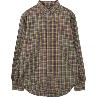古着 ラルフローレン Ralph Lauren CLASSIC FIT クラシックフィット 長袖 ボタンダウンチェックシャツ メンズM相当/eaa661317