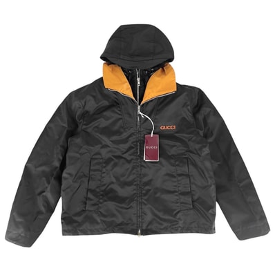GUCCI グッチ ブルゾン ツイルジャケット 25SS アウター アパレル 服 44 804964 ブラック 黒 オレンジ ナイロン ナイロン ポリウレタン メンズ 秋 冬 美品【中古品】