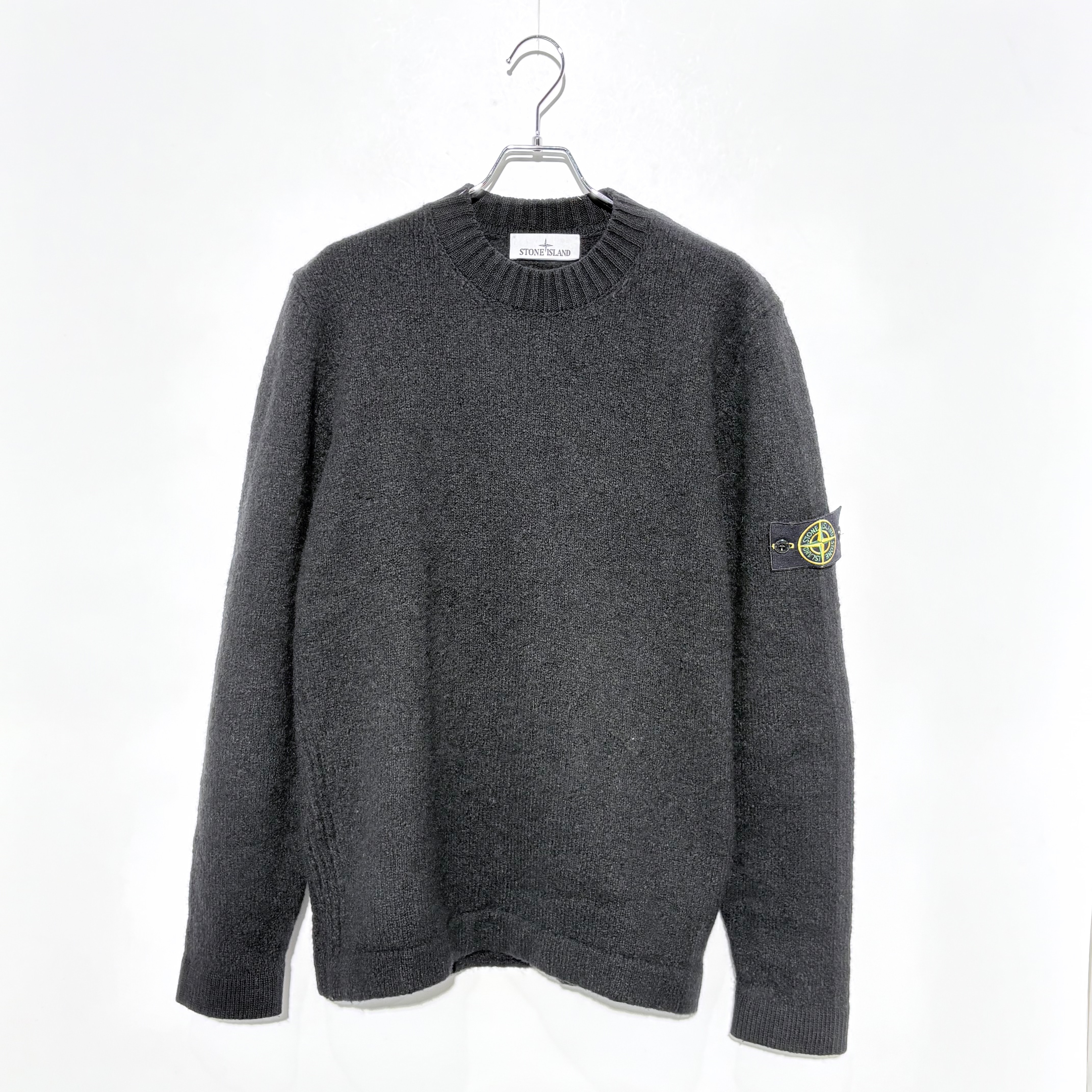 STONE ISLAND wool nylon side rib sweater Black