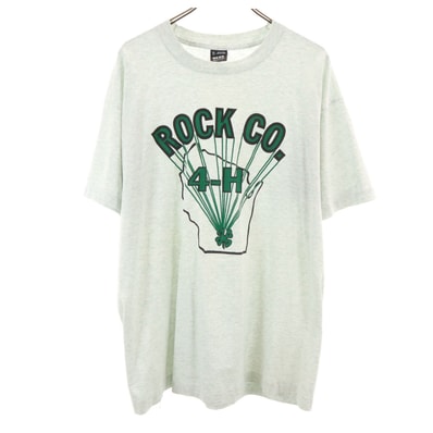 FRUIT OF THE LOOM BEST フルーツオブザルーム ベスト 90s USA製 オールド ROCK CO. 4-H 半袖 Tシャツ XL グレー シングルステッチ