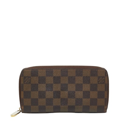 ルイ ヴィトン ダミエ ジッピーウォレット ラウンドファスナー 長財布 N60015 ブラウン PVC レザー レディース LOUIS VUITTON 【中古】