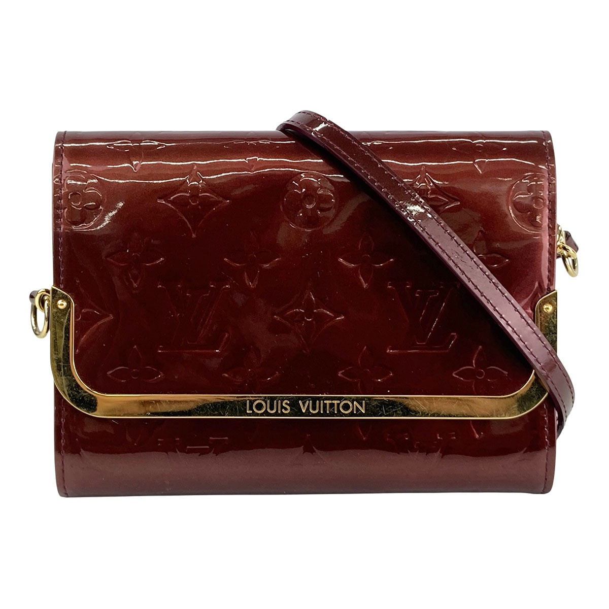 LOUIS VUITTON ルイ・ヴィトン ロスモアPM ウォレット ショルダーバッグ M91547 モノグラムヴェルニ ヴェルニ パープル  レディース【中古】