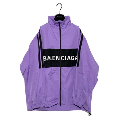 BALENCIAGA フロントロゴ ジップアップ ジャケット パープル