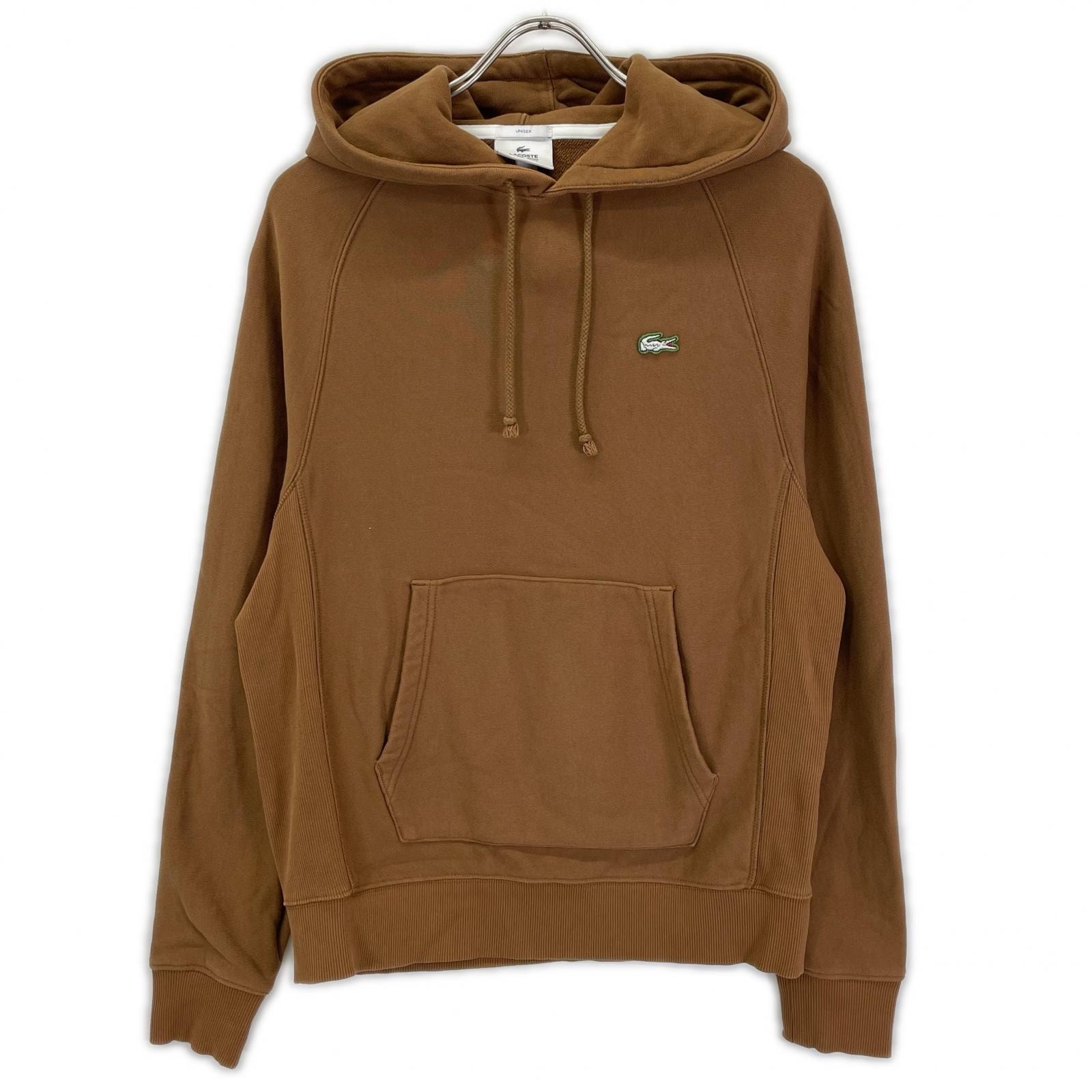 ラコステ ブラウン プルオーバー パーカー S