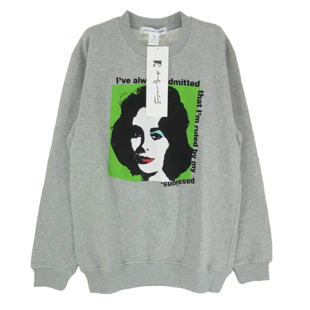 COMME des GARCONS コムデギャルソン スウェット 24SS FM-T028 SHIRTS シャツ Andy Warhol アンディウォーホル クルーネック スウェット グレー系 M【極上美品】【中古】