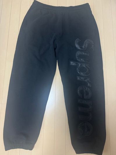 Supreme Satin Applique Sweatpant (23FW) "Black"