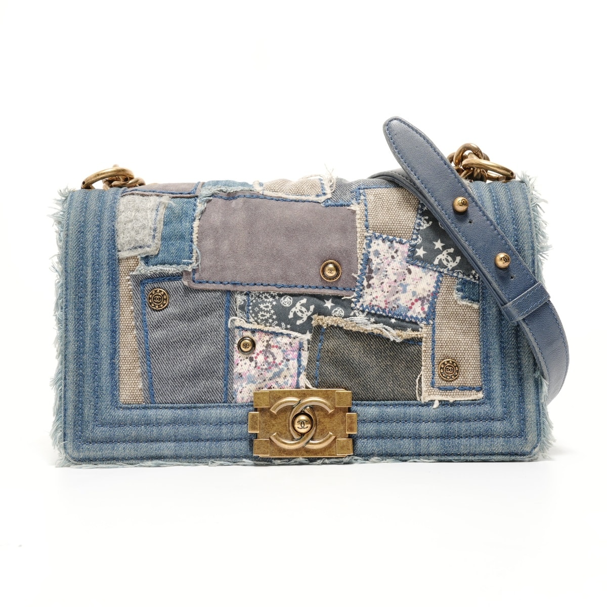 シャネル CHANEL 21番台 ココマーク ボーイシャネル デニム ショルダーバッグ【中古】