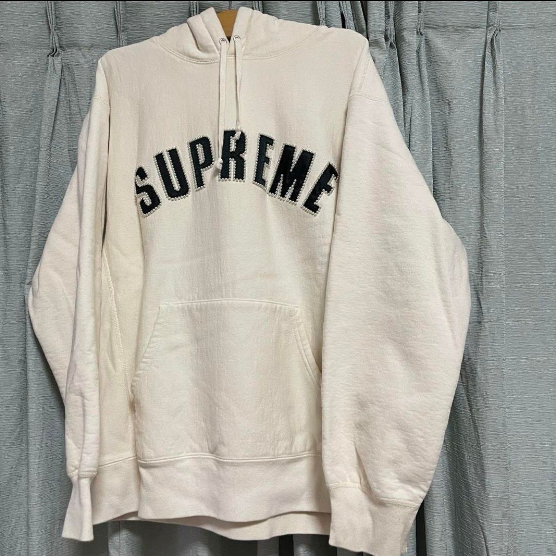 Supreme Pearl Logo Hooded Sweatshirt "Natural"